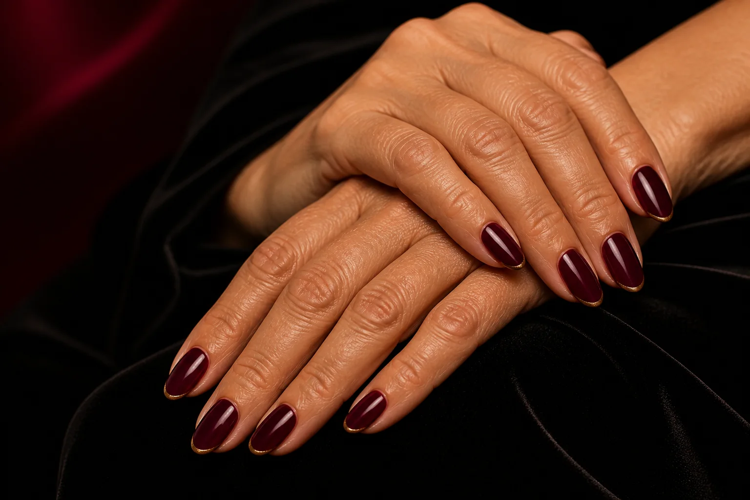 Classic Bordeaux manicure